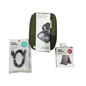 U BRANDS Tech Organizer, Dealworthy Charging Cable, & Dealworthy Tablet Stand Se